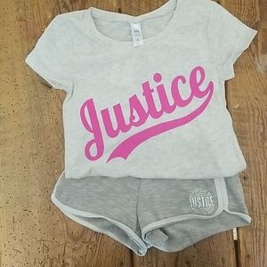 Justice. Shirt and shorts